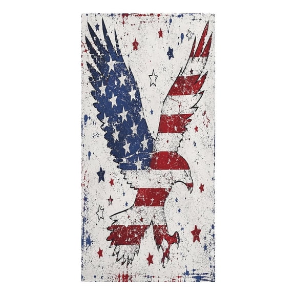 RKSupls Grunge Eagle Stars Stripes Splatter Art Microfiber Beach Towel Absorbent Compact Towels for Swimming Pool Beach Travel Things for Vacation Essentials Adult Gift,61.4×30.3Inch