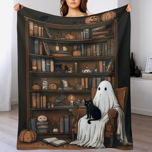 RKSupls Halloween Throw Blanket,Soft Warm Flannel Horror ghost Blanket Gift for Christmas Home Bed Sofa Couch Decor,60x80 in