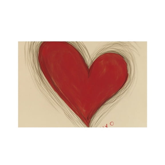 RKSupls Hand Drawn Red Heart Linen Placemats 30x45cm Straight Edge Stain Resistant Washable Non-Slip Table Mats Table for Kitchen Dining Room Home