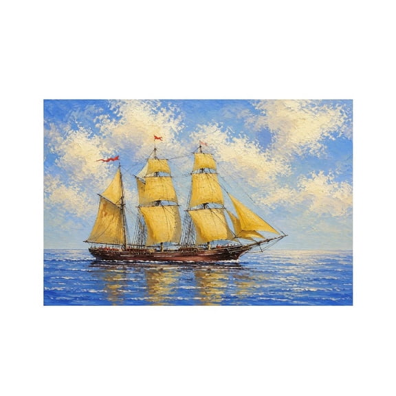 RKSupls Harbor Sailboats Morning Light Linen Placemats 30x45cm Straight Edge Stain Resistant Washable Non-Slip Table Mats Table for Kitchen Dining Room Home