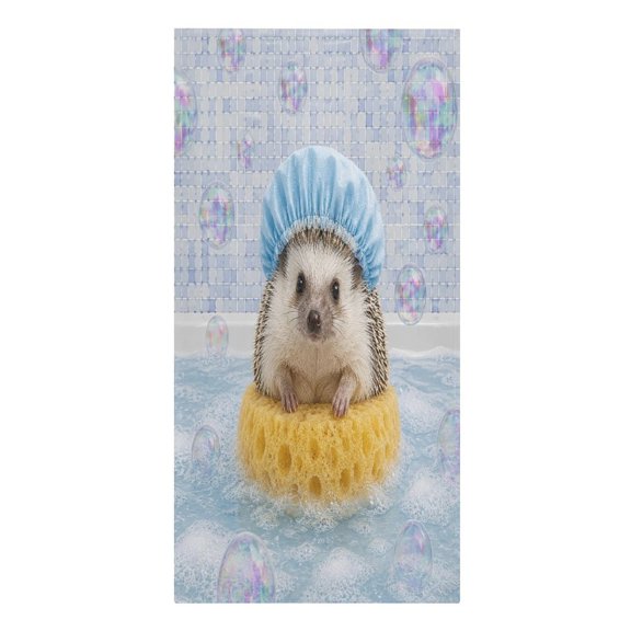 RKSupls Hedgehog Bath Sponge Shower Cap Microfiber Beach Towel Absorbent Compact Towels for Swimming Pool Beach Travel Things for Vacation Essentials Adult Gift,61.430.3Inch