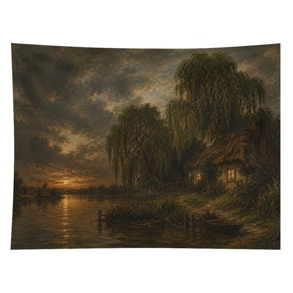 RKSupls Horse Cart Forest Road Polyester Wall Tapestry Anti Wrinkle Art Hanging Decor for Bedroom Living Room Home Holiday Decoration Gift