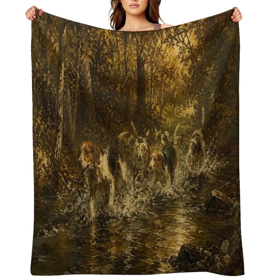 RKSupls Horse Jumping Equestrian Soft Flannel Throw Blanket, Lightweight Fuzzy Warm Cozy Blanket for Couch Bed Home Travel Decor