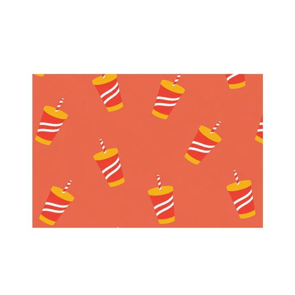 RKSupls Hot Dog Pattern Orange Linen Placemats 30x45cm Straight Edge Stain Resistant Washable Non-Slip Table Mats Table for Kitchen Dining Room Home
