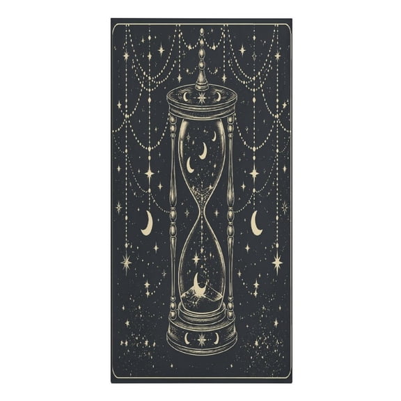RKSupls Hourglass Moon Stars Time Microfiber Beach Towel Absorbent Compact Towels for Swimming Pool Beach Travel Things for Vacation Essentials Adult Gift,61.430.3Inch