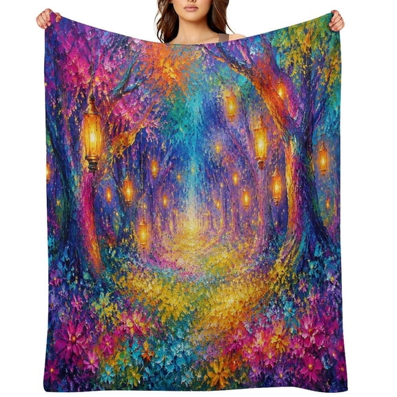 RKSupls Howling Wolfin Winter Night Soft Flannel Throw Blanket, Lightweight Fuzzy Warm Cozy Blanket for Couch Bed Home Travel Decor
