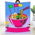 thumbnail image 1 of RKSupls Japanese Ramen Bowl Noodle Soft Flannel Throw Blanket, Lightweight Fuzzy Warm Cozy Blanket for Couch Bed Home Travel Decor, 1 of 7