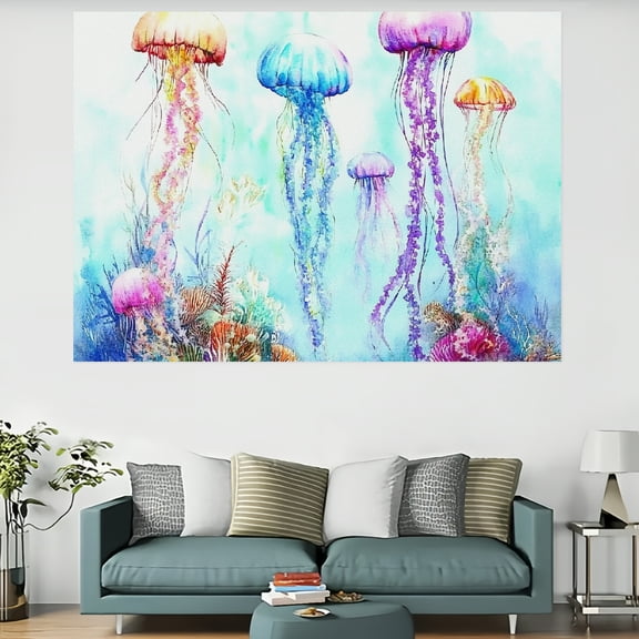 RKSupls Jellyfish Tapestry,Home Tapestry Suitable for Hanging for Decorative Wall Hanging, Decorative Bedroom, Living Room Decoration - 60x40in