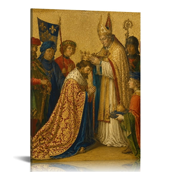 RKSupls King Coronation with Attendants Canvas Wall Art, Wall Decor
, Canvas Print Bathroom Bedroom Kitchen Staircase Corridor Entrance Hall Wall Decor Prints