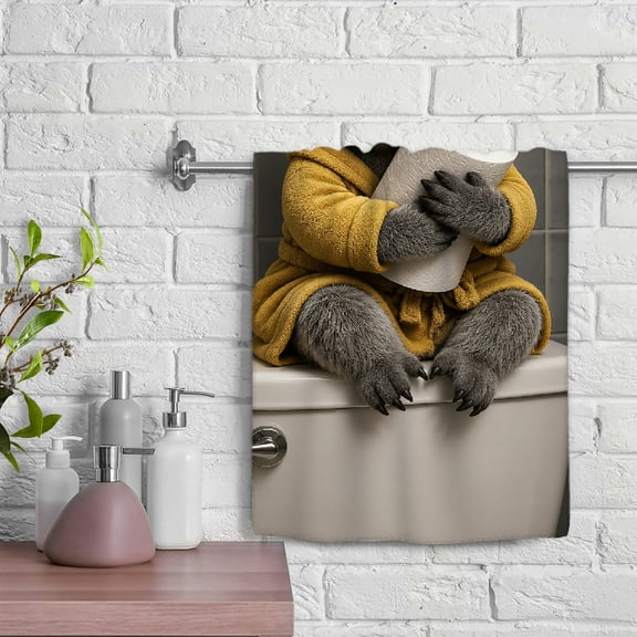 RKSupls Koala Toilet Paper Sleepy Polyester Hand Towel, QuickDry Absorbent, GiftReady for Festive Home Bathroom Shower Daily Use, 29.5x13.8 In