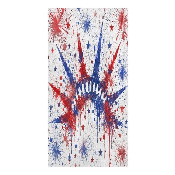 RKSupls Liberty Crown Splatter Fireworks Microfiber Beach Towel Absorbent Compact Towels for Swimming Pool Beach Travel Things for Vacation Essentials Adult Gift,61.4×30.3Inch