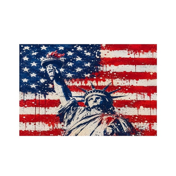RKSupls Liberty Torch Flag Drips Linen Placemats 30x45cm Straight Edge Stain Resistant Washable Non-Slip Table Mats Table for Kitchen Dining Room Home