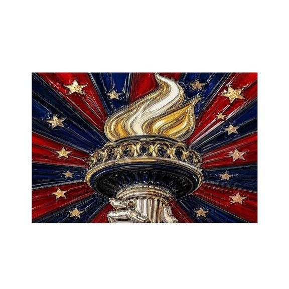 RKSupls Liberty Torch Flame Abstract Art Linen Placemats 30x45cm Straight Edge Stain Resistant Washable Non-Slip Table Mats Table for Kitchen Dining Room Home