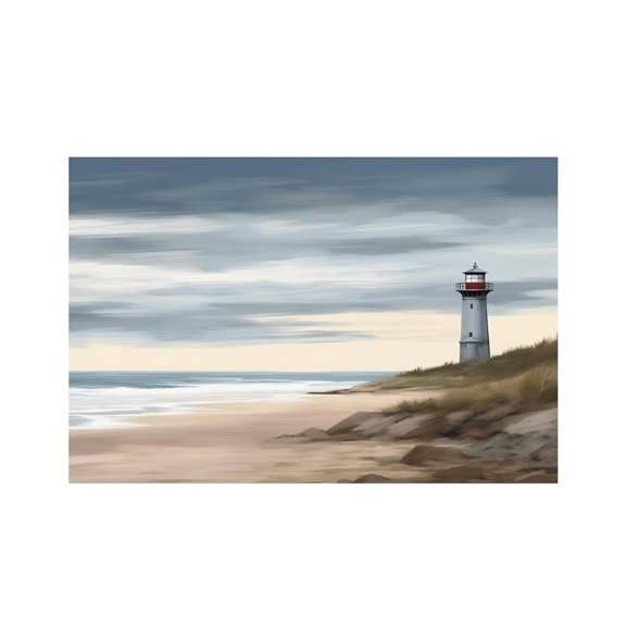 RKSupls Lighthouse Beach Sky Dunes Linen Placemats 30x45cm Straight Edge Stain Resistant Washable Non-Slip Table Mats Table for Kitchen Dining Room Home