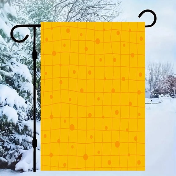 RKSupls Linen Double Sided Garden Flag, Cheese Grid Abstract Yard Flag Durable Wrinkle-Proof Outdoor Decor for Garden Lawn Patio and Holiday Gift