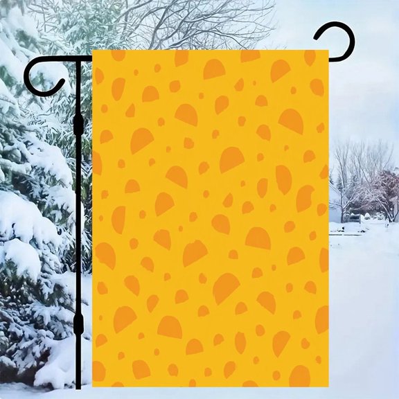 RKSupls Linen Double Sided Garden Flag, Cheese Hole Abstract Yard Flag Durable Wrinkle-Proof Outdoor Decor for Garden Lawn Patio and Holiday Gift