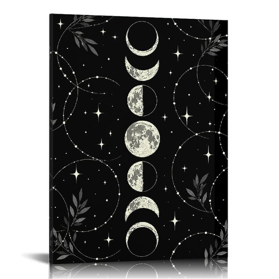 RKSupls Lunar Phases Cycle  Modern Art,  Ready to Hang,  Canvas Print Bathroom Bedroom Kitchen Staircase Wall Decor Prints