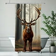 thumbnail image 1 of RKSupls Majestic Stag in Misty Shower Curtain, Valentine's Day Waterproof Shower Curtain with Hooks for Home Bathtub Bathroom Decor Washable Fabric Curtains,90x180cm, 1 of 6