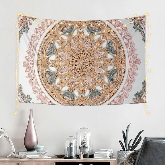 RKSupls Mandala Tapestry, Dark Rose Floral Medallion Tapestry Suitable for Hanging for Decorative Wall Hanging, Decorative Bedroom, Living Room Decoration - 60*40in