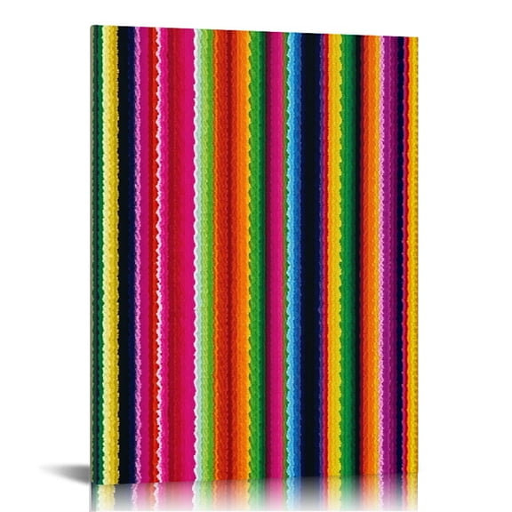 RKSupls Mexico Stripes Canvas Wall Art, Canvas Prints Wall Art for Living Room Bedroom Bathroom Office, Art Print Painting for Home Decorations,12x16in