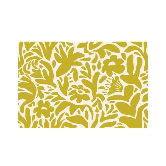 RKSupls Mint Green Rose Pattern Linen Placemats 30x45cm Straight Edge Stain Resistant Washable Non-Slip Table Mats Table for Kitchen Dining Room Home