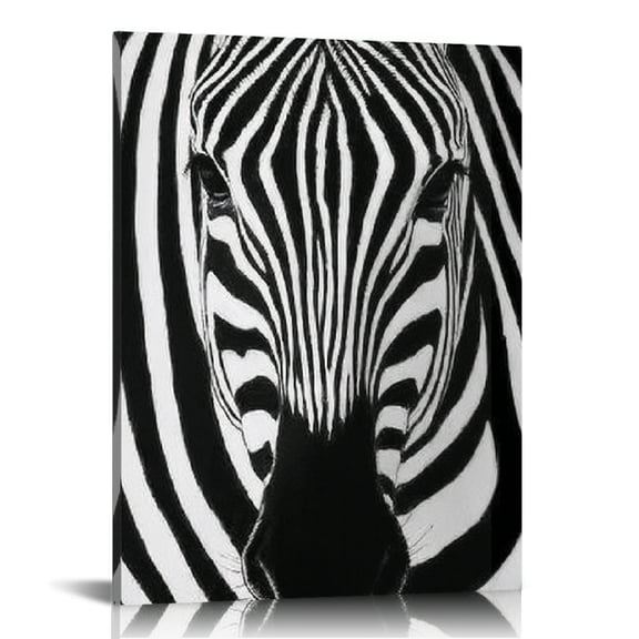 RKSupls Modern Abstract Zebra Face Canvas Wall Art, Canvas Prints Wall Art for Living Room Bedroom Entryway Office, Art Print Painting for New Year Home Decorations,12x16in