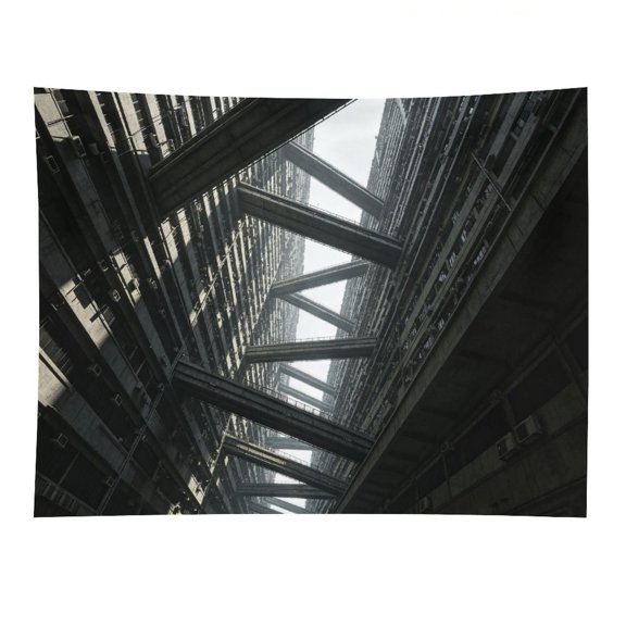 RKSupls Modern Architecture Atrium View Polyester Wall Tapestry Anti Wrinkle Art Hanging Decor for Bedroom Living Room Home Holiday Decoration Gift