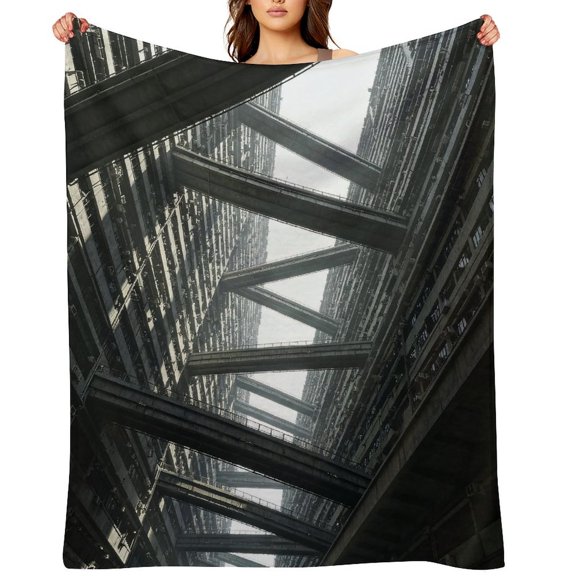 RKSupls Modern Architecture Atrium View Soft Flannel Throw Blanket, Lightweight Fuzzy Warm Cozy Blanket for Couch Bed Home Travel Decor