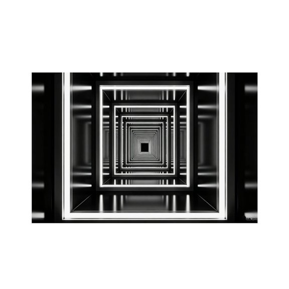RKSupls Monochrome Square Infinity Tunnel Linen Placemats 30x45cm Straight Edge Stain Resistant Washable Non-Slip Table Mats Table for Kitchen Dining Room Home