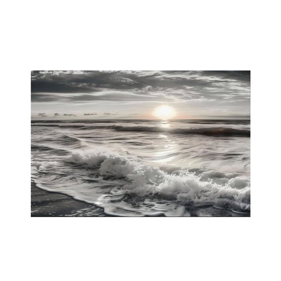 RKSupls Monochrome Sun Waves Beach Linen Placemats 30x45cm Straight Edge Stain Resistant Washable Non-Slip Table Mats Table for Kitchen Dining Room Home