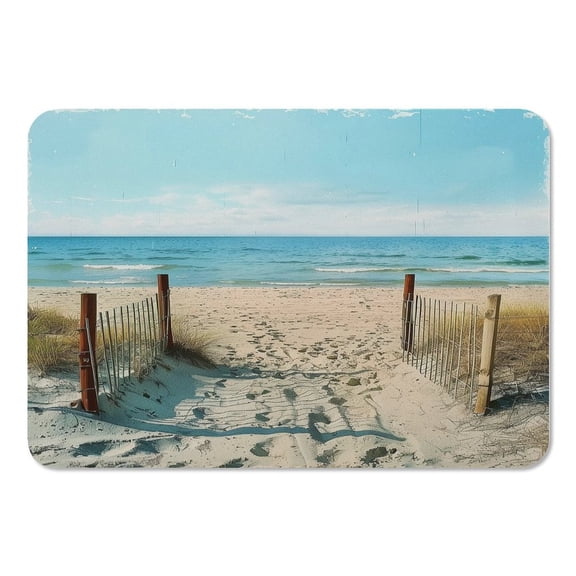 RKSupls Mouse Pad with Non-Slip Rubber Base, Beach Fence Path Ocean Access Gaming Desk Mat for Keyboard and Mouse, Desk Protector Pad for Home Office Use