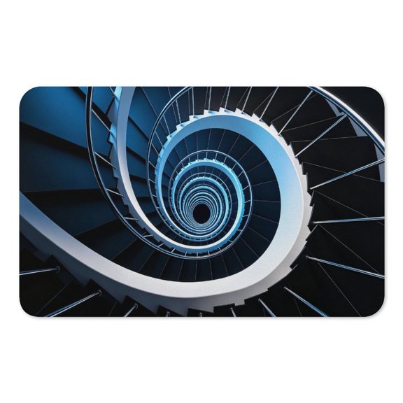 RKSupls Mouse Pad with Non-Slip Rubber Base, Blue Spiral Staircase Infinity Gaming Desk Mat for Keyboard and Mouse, Desk Protector Pad for Home Office Use