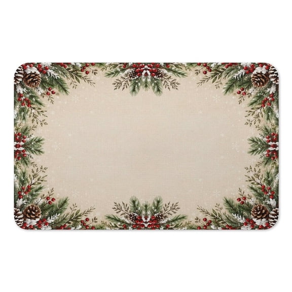 RKSupls Mouse Pad with Non-Slip Rubber Base, Buffalo Plaid Pine Cone Christmas Gaming Desk Mat for Keyboard and Mouse, Desk Protector Pad for Home Office Use