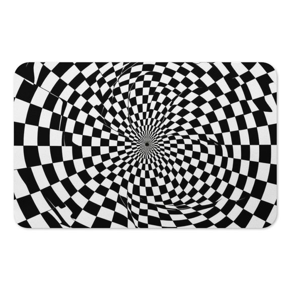RKSupls Mouse Pad with Non-Slip Rubber Base, Checkerboard Vortex Swirl Op Art Gaming Desk Mat for Keyboard and Mouse, Desk Protector Pad for Home Office Use