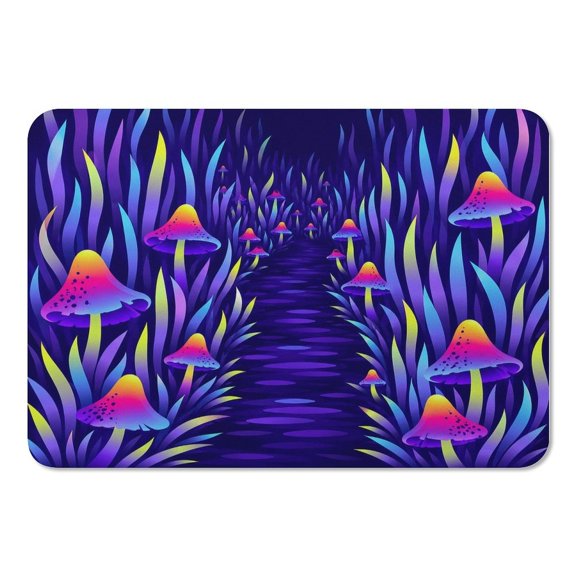 RKSupls Mouse Pad with Non-Slip Rubber Base, Enchanted Mushroom Path Pattern Gaming Desk Mat for Keyboard and Mouse, Desk Protector Pad for Home Office Use