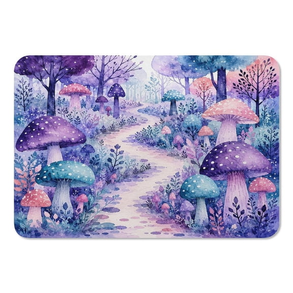 RKSupls Mouse Pad with Non-Slip Rubber Base, Fairy Path Mushroom Woodland Gaming Desk Mat for Keyboard and Mouse, Desk Protector Pad for Home Office Use