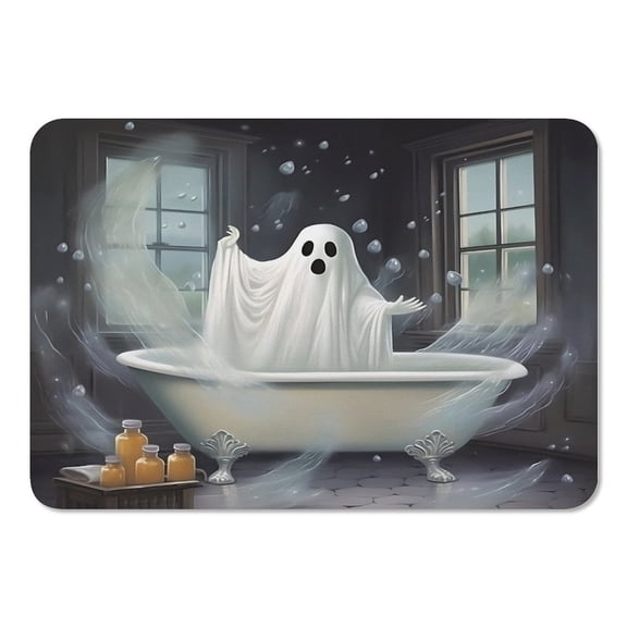 RKSupls Mouse Pad with Non-Slip Rubber Base, Ghost Bathtub Bubbles Gothic Gaming Desk Mat for Keyboard and Mouse, Desk Protector Pad for Home Office Use