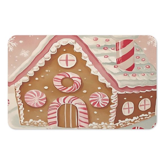 RKSupls Mouse Pad with Non-Slip Rubber Base, Gingerbread House Peppermint Snow Gaming Desk Mat for Keyboard and Mouse, Desk Protector Pad for Home Office Use