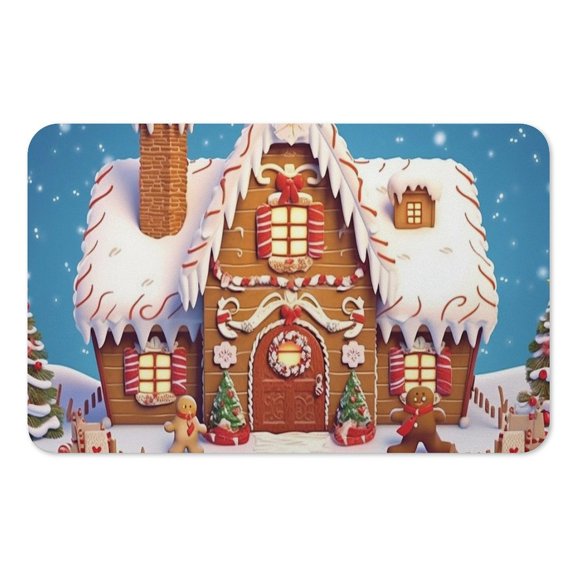 RKSupls Mouse Pad with Non-Slip Rubber Base, Gingerbread House Snow Sweet Gaming Desk Mat for Keyboard and Mouse, Desk Protector Pad for Home Office Use