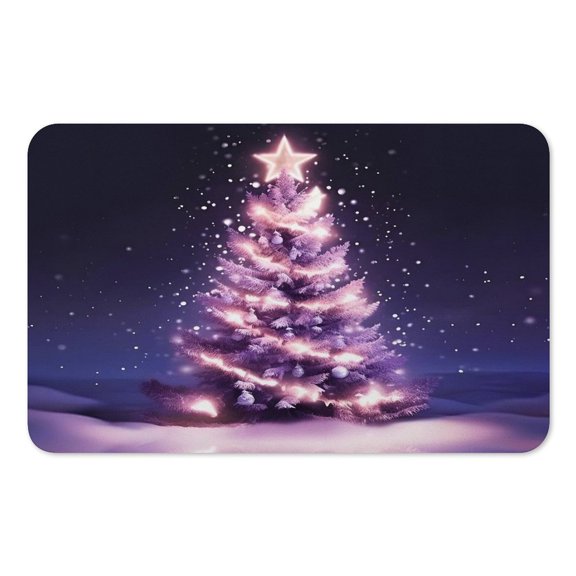 RKSupls Mouse Pad with Non-Slip Rubber Base, Glowing Tree Star Snow Night Gaming Desk Mat for Keyboard and Mouse, Desk Protector Pad for Home Office Use
