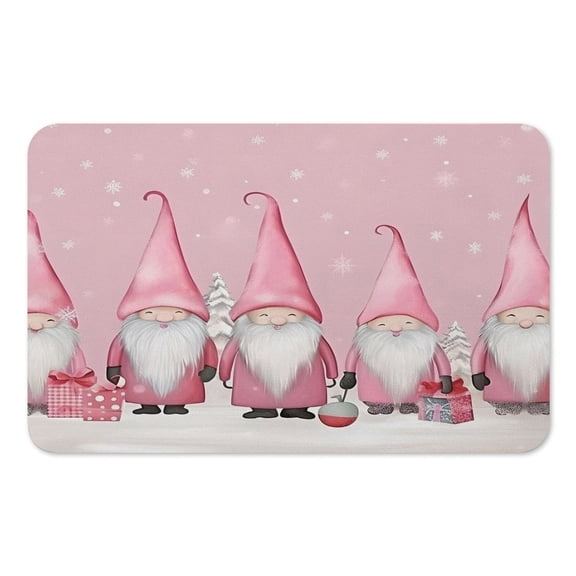 RKSupls Mouse Pad with Non-Slip Rubber Base, Gnomes Pink Hats Gifts Snow Gaming Desk Mat for Keyboard and Mouse, Desk Protector Pad for Home Office Use
