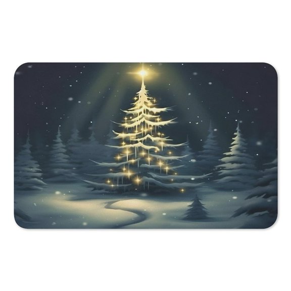 RKSupls Mouse Pad with Non-Slip Rubber Base, Golden Tree Icicles Stream Snow Gaming Desk Mat for Keyboard and Mouse, Desk Protector Pad for Home Office Use