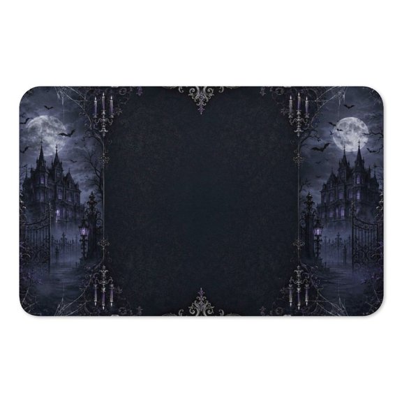 RKSupls Mouse Pad with Non-Slip Rubber Base, Gothic Haunted Mansion Purple Castle Gaming Desk Mat for Keyboard and Mouse, Desk Protector Pad for Home Office Use