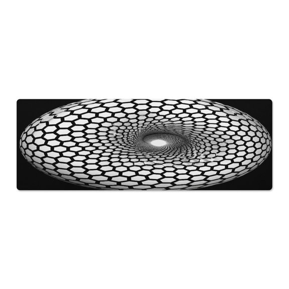 RKSupls Mouse Pad with Non-Slip Rubber Base, Hexagon Sphere Tunnel Abstract Gaming Desk Mat for Keyboard and Mouse, Desk Protector Pad for Home Office Use