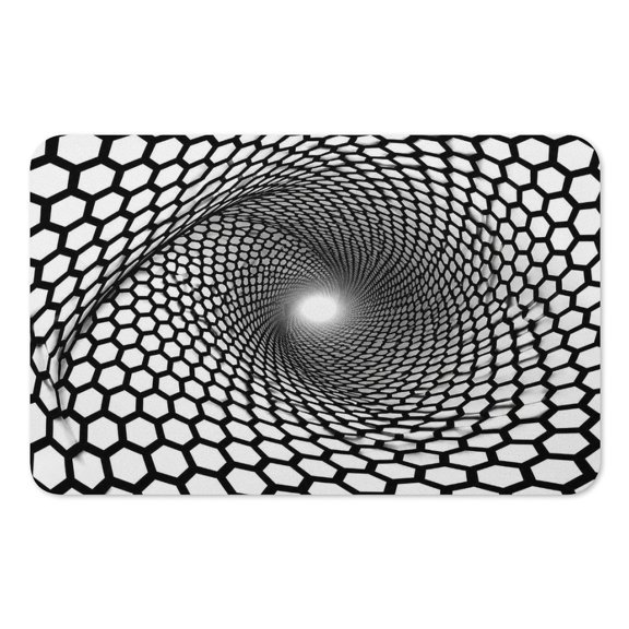 RKSupls Mouse Pad with Non-Slip Rubber Base, Hexagon Vortex Tunnel Abstract Gaming Desk Mat for Keyboard and Mouse, Desk Protector Pad for Home Office Use