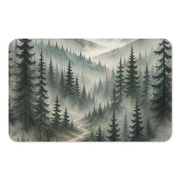 RKSupls Mouse Pad with Non-Slip Rubber Base, Ink Wash Misty Forest Path Gaming Desk Mat for Keyboard and Mouse, Desk Protector Pad for Home Office Use