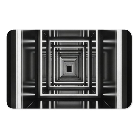 RKSupls Mouse Pad with Non-Slip Rubber Base, Monochrome Square Infinity Tunnel Gaming Desk Mat for Keyboard and Mouse, Desk Protector Pad for Home Office Use