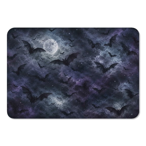 RKSupls Mouse Pad with Non-Slip Rubber Base, Moonlight Fantasy Bat Swarm Gothic Gaming Desk Mat for Keyboard and Mouse, Desk Protector Pad for Home Office Use