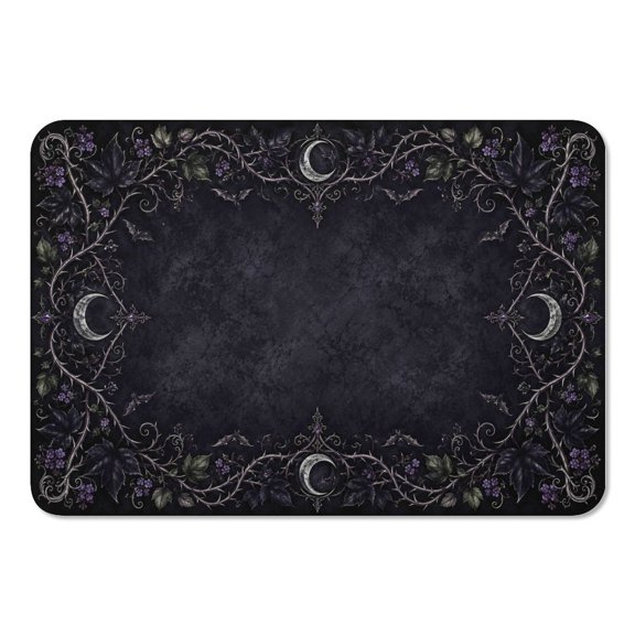 RKSupls Mouse Pad with Non-Slip Rubber Base, Moonlit Thorn Purple Floral Gothic Gaming Desk Mat for Keyboard and Mouse, Desk Protector Pad for Home Office Use