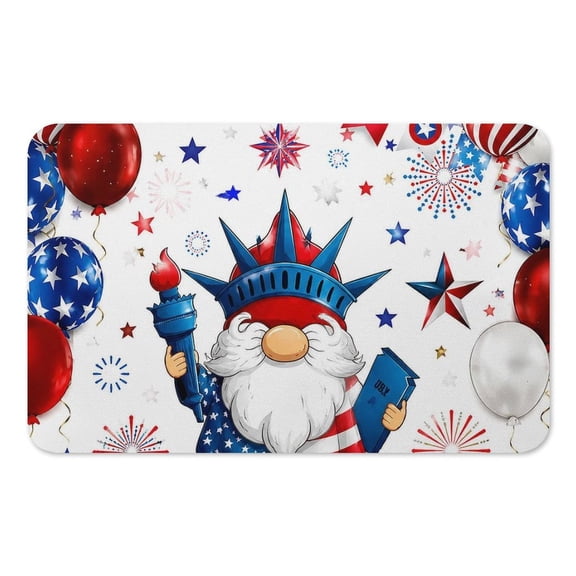 RKSupls Mouse Pad with Non-Slip Rubber Base, Patriotic Festive Gnome Balloons Gaming Desk Mat for Keyboard and Mouse, Desk Protector Pad for Home Office Use